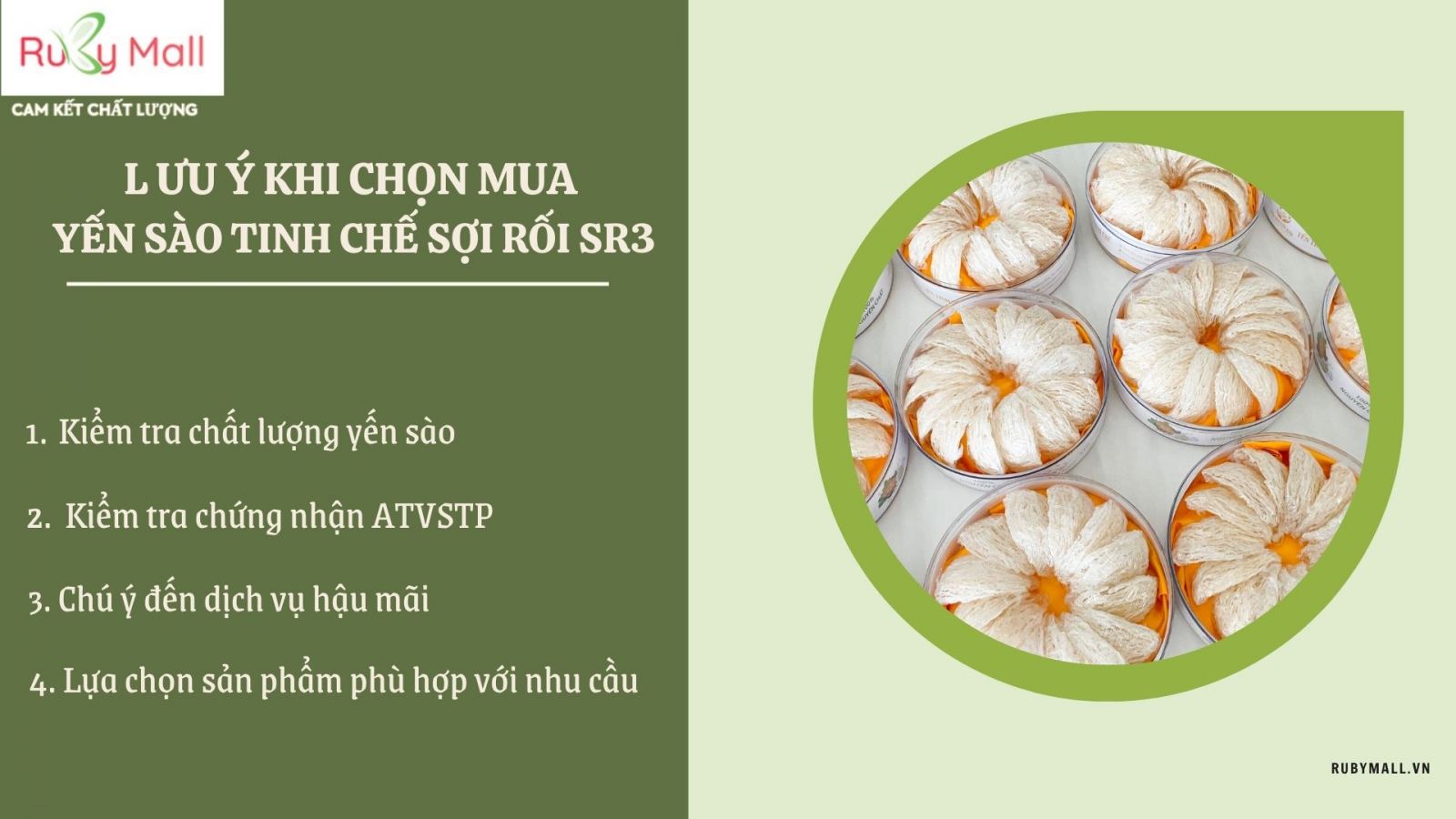 Lưu ý khi mua yến sào tinh chế sợi rối SR3