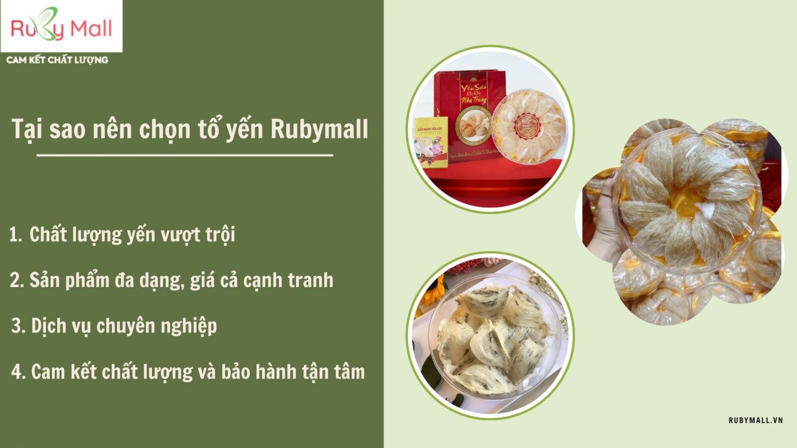 Tại sao nên chọn tổ yến Rubymall?
